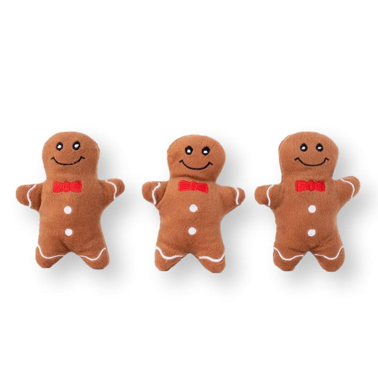 ZIPPYPAWS | Holiday Miniz 3-pack Gingerbread Man