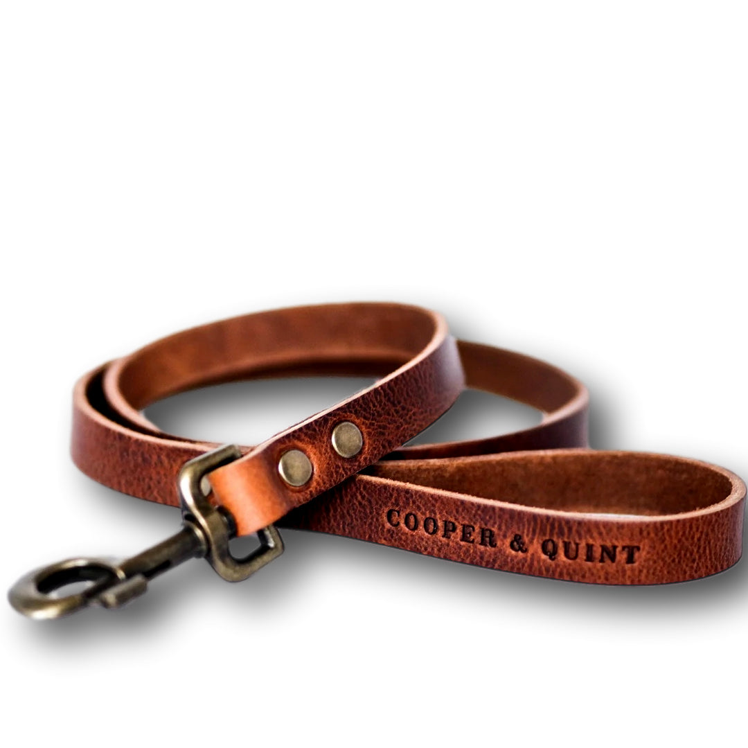 COOPER & QUINT | No Fuss Leather Leash - Brown